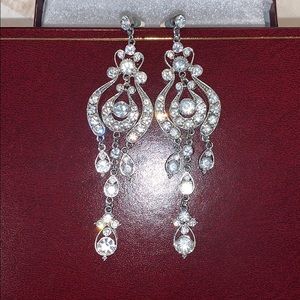 Rhinestone champagne earrings